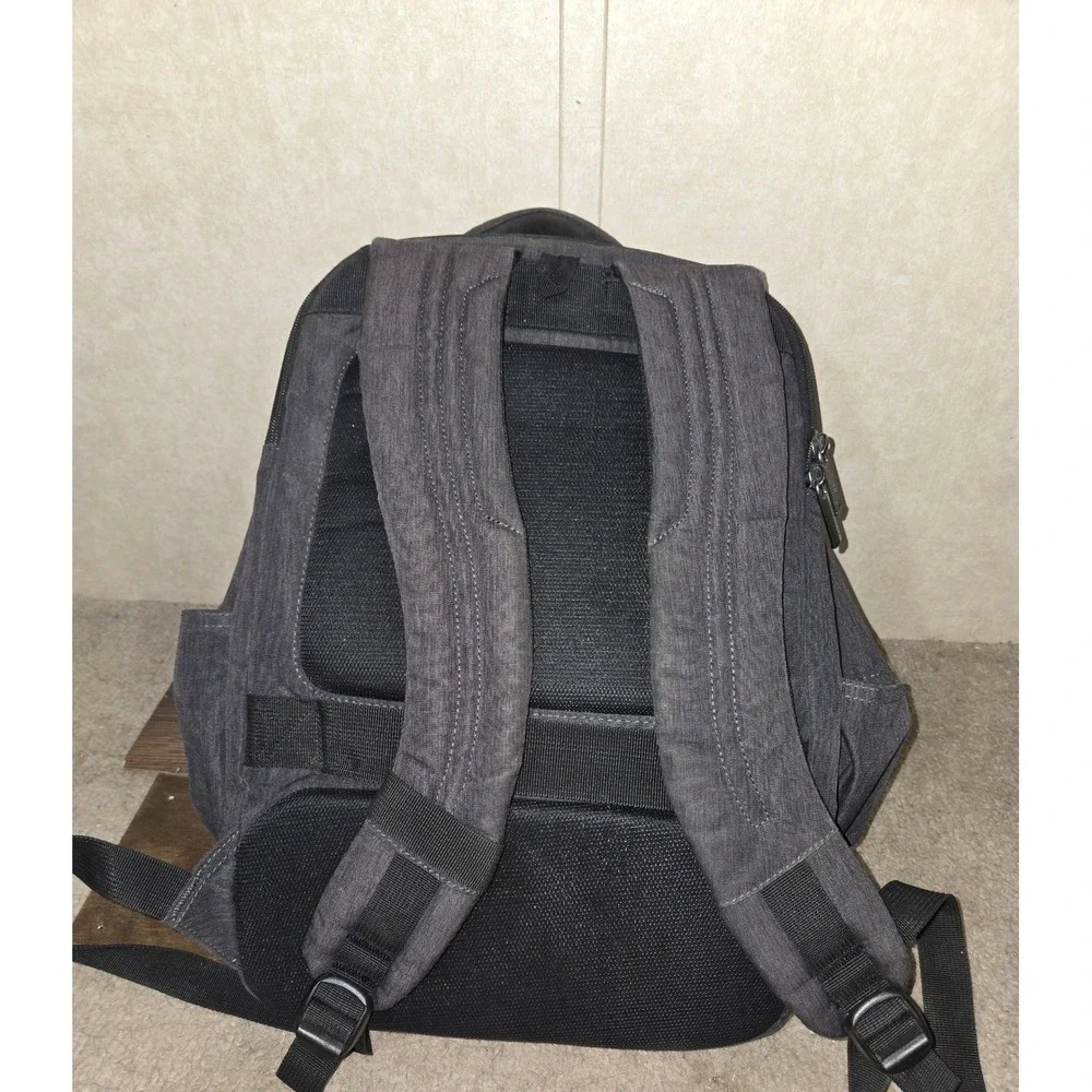 Samsonite Charcoal Gray Heathered Fabric Backpack Laptop Bag Travel School Work
